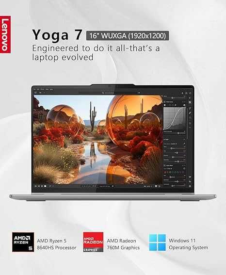 Lenovo Yoga 2-in-1 16AHP9/Ryzen 5 8640HS/Ram-8/SSD-512