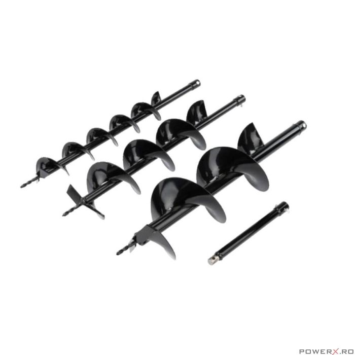 Motoburghiu de pamant pe benzina cu 3 burghie, motor in 2 timpi, 6 CP,