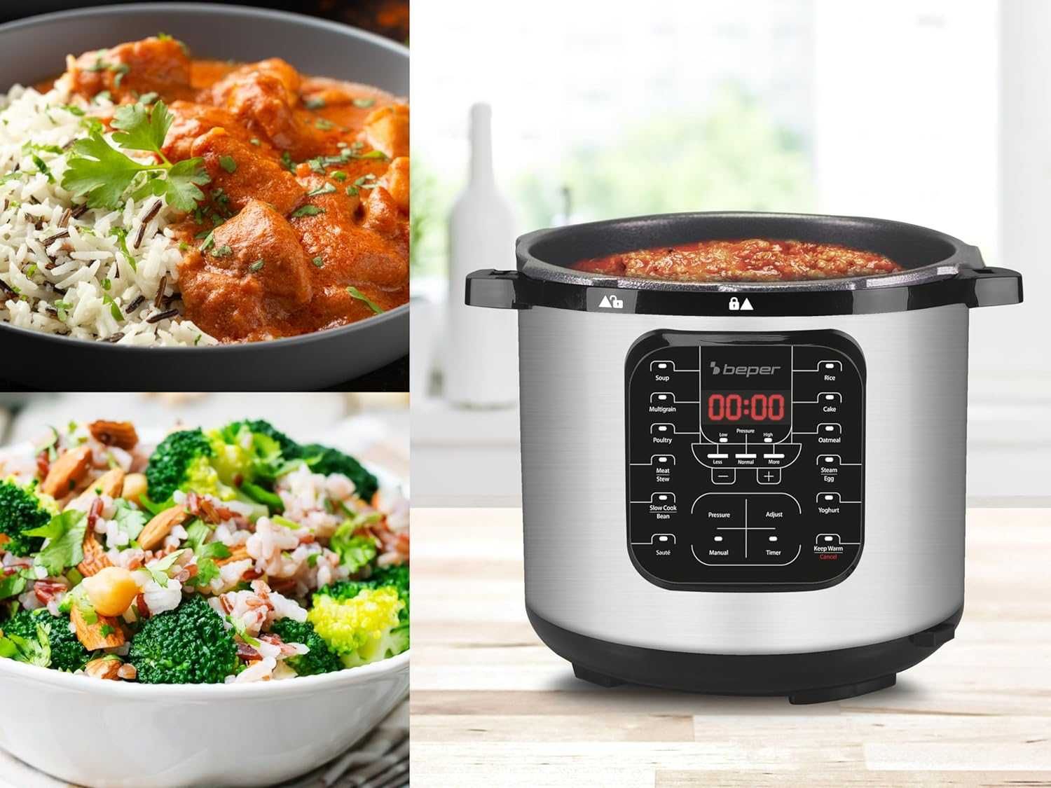 Мултикукър Beper 6L (P101COS001) 15 програми за готвене 1200W