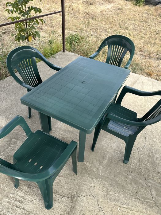 Set masa cu 4 saune de gradina/terasa