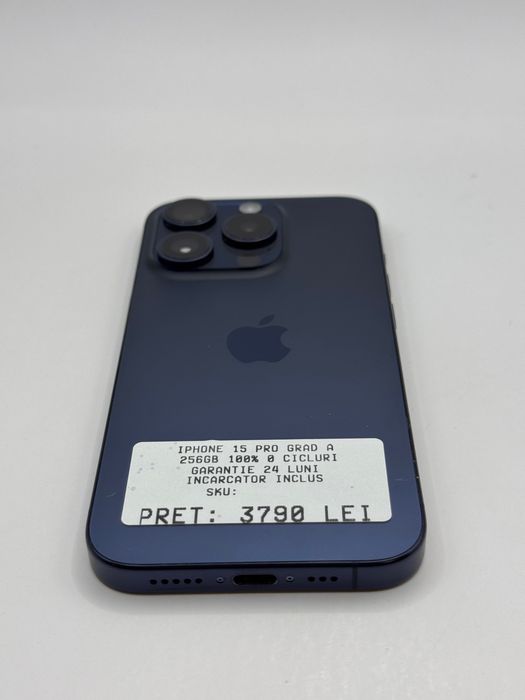 Iphone 15 Pro 256GB 100% Grad A Garantie 24 luni rate zonemag.ro