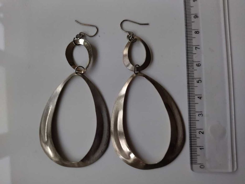 Обеци- сребристи висулки