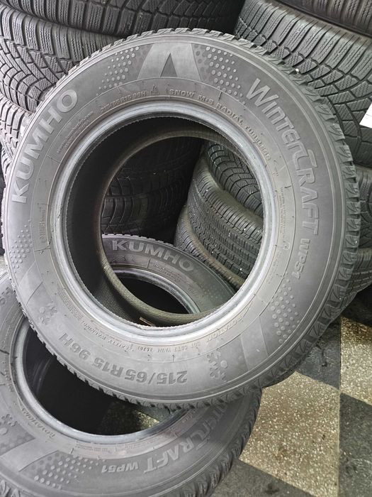 4бр 215/65/15 KUMHO 6,5мм грайфер дот:20г безплатен монтаж
