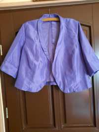 Blazer dama matase stil stofa, mov liliac, scurt, de gala XL - XXL