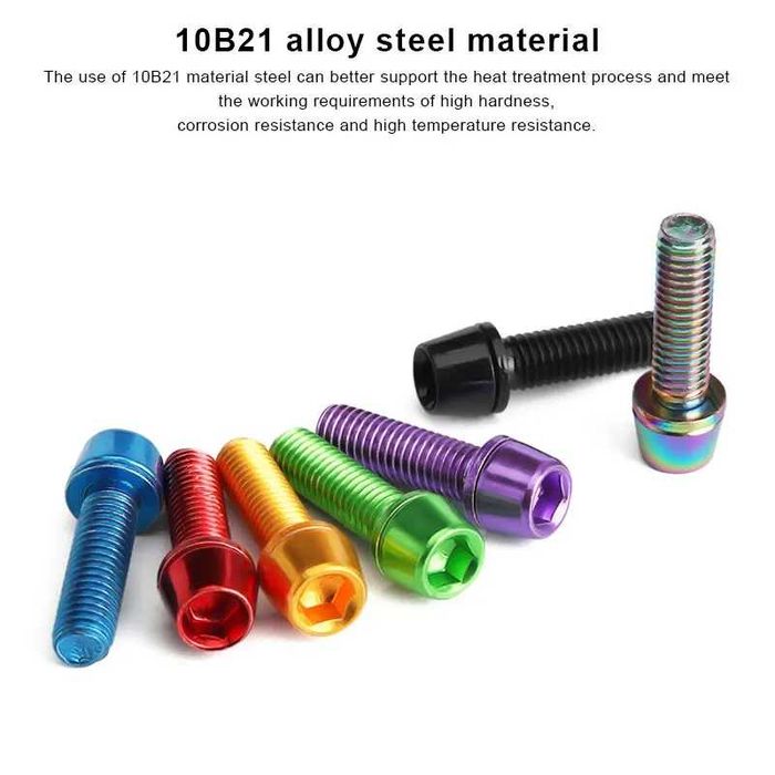 Set 6 suruburi pipa tija ghidon bicicleta M5x18mm