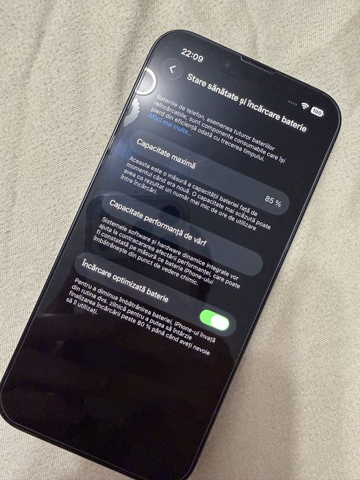 Iphone 14 128 GB - starea bateriei 85%