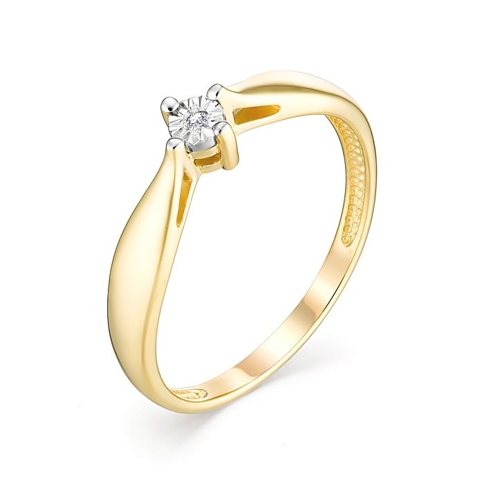 Новое золотое кольцо Imperial с бриллиантом. Россия