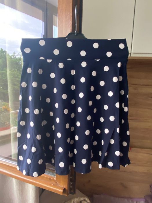 Fusta Montegu albastra cu buline