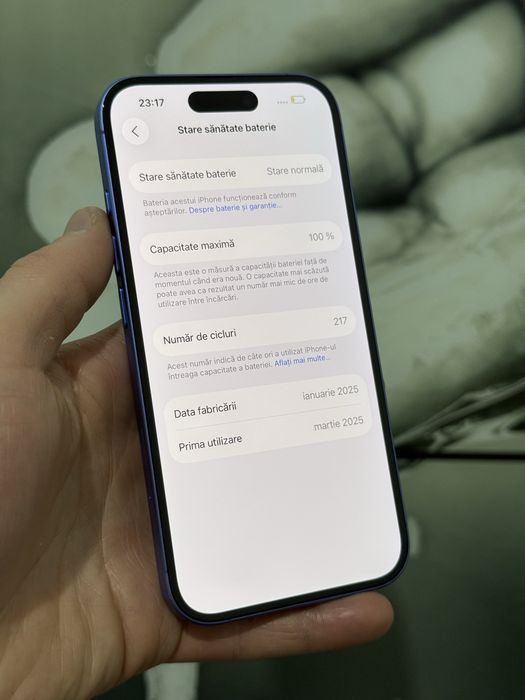 iPhone 16-Baterie 100% în Garanție