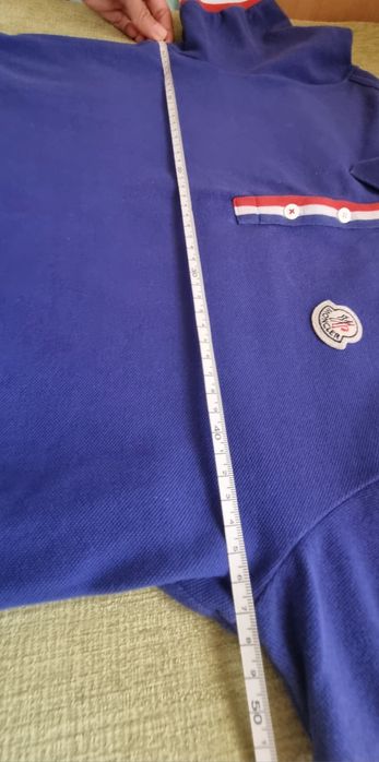 MONCLER поло блуза с къс ръкав, кралско синьо. Унисекс