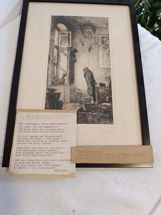 Litografie "Der Kaktus Freund" - Artist Carl Spitzweg