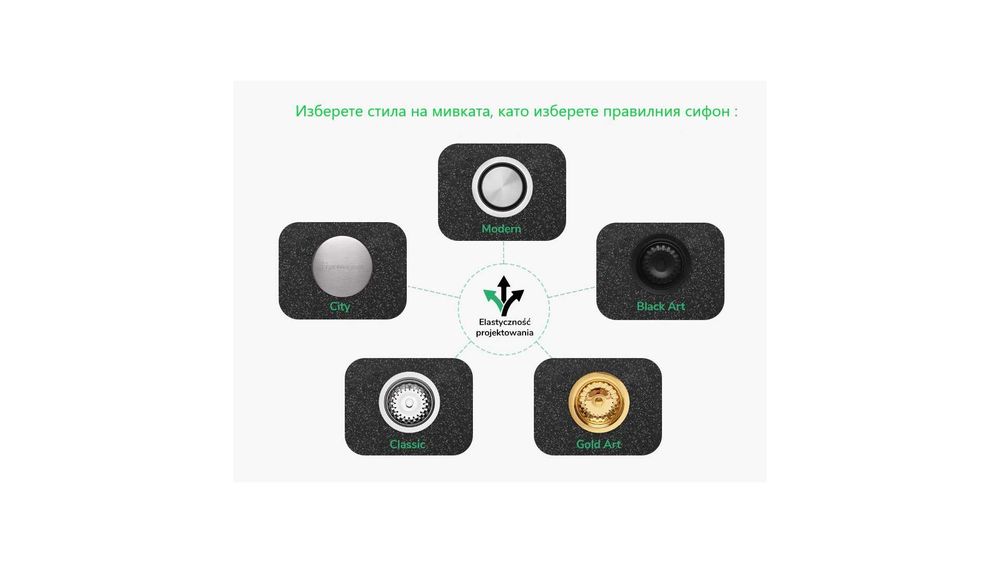 Кухненска мивка от Гранит модел Милано 780 x 500 mm - Графит