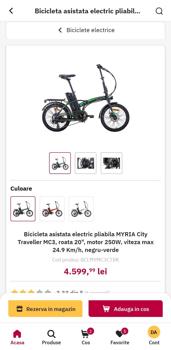 Vand bicicleta electrica noua