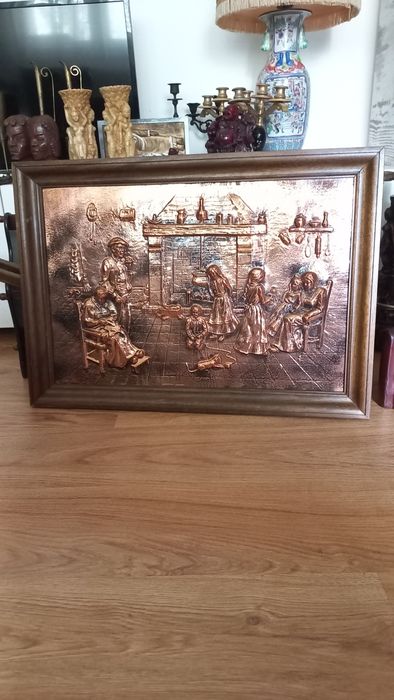 Tablou vechi din cupru-73x52