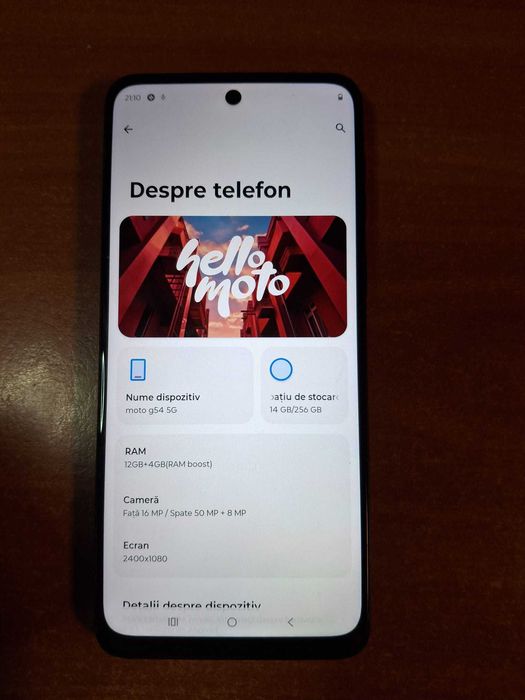 Telefon MOTOROLA G54 Power Edition 5G, 256GB, 12GB RAM, Midnight Blue