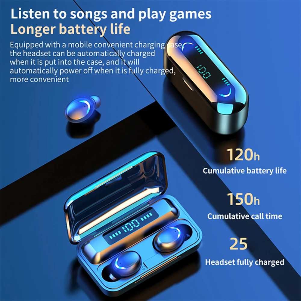 TWS Безжични слушалки Bluetooth слушалки LED дисплей