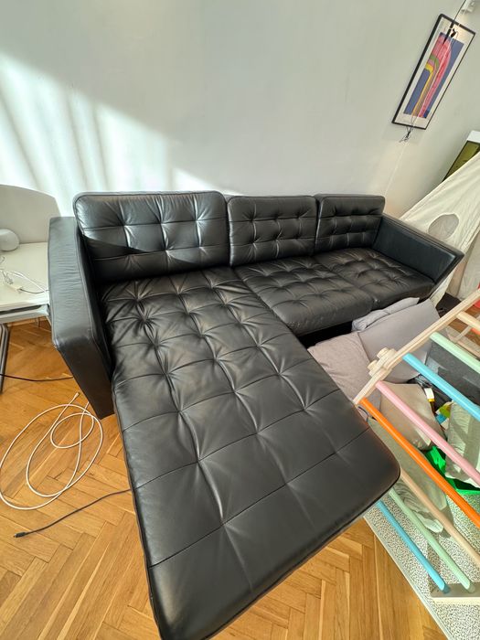 Кожен диван Landskrona и лежанка