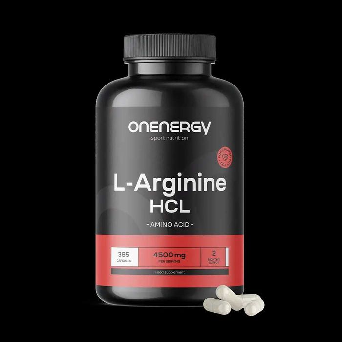 L Arginine HCL, 365 capsule, 4500mg Onenergy - sigilat
