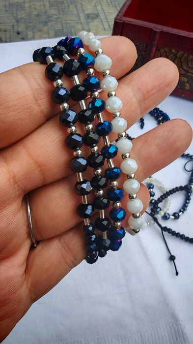 set de bratari dama din margele si argint.3 bucati 100 lei