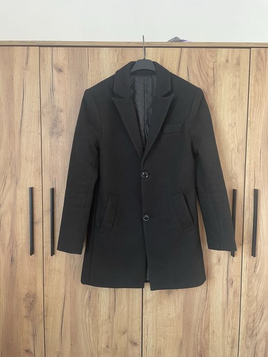 Palton negru slim fit