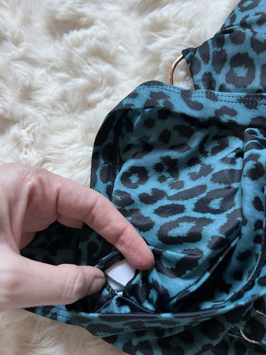 Costum de baie leopard print cu talie inalta