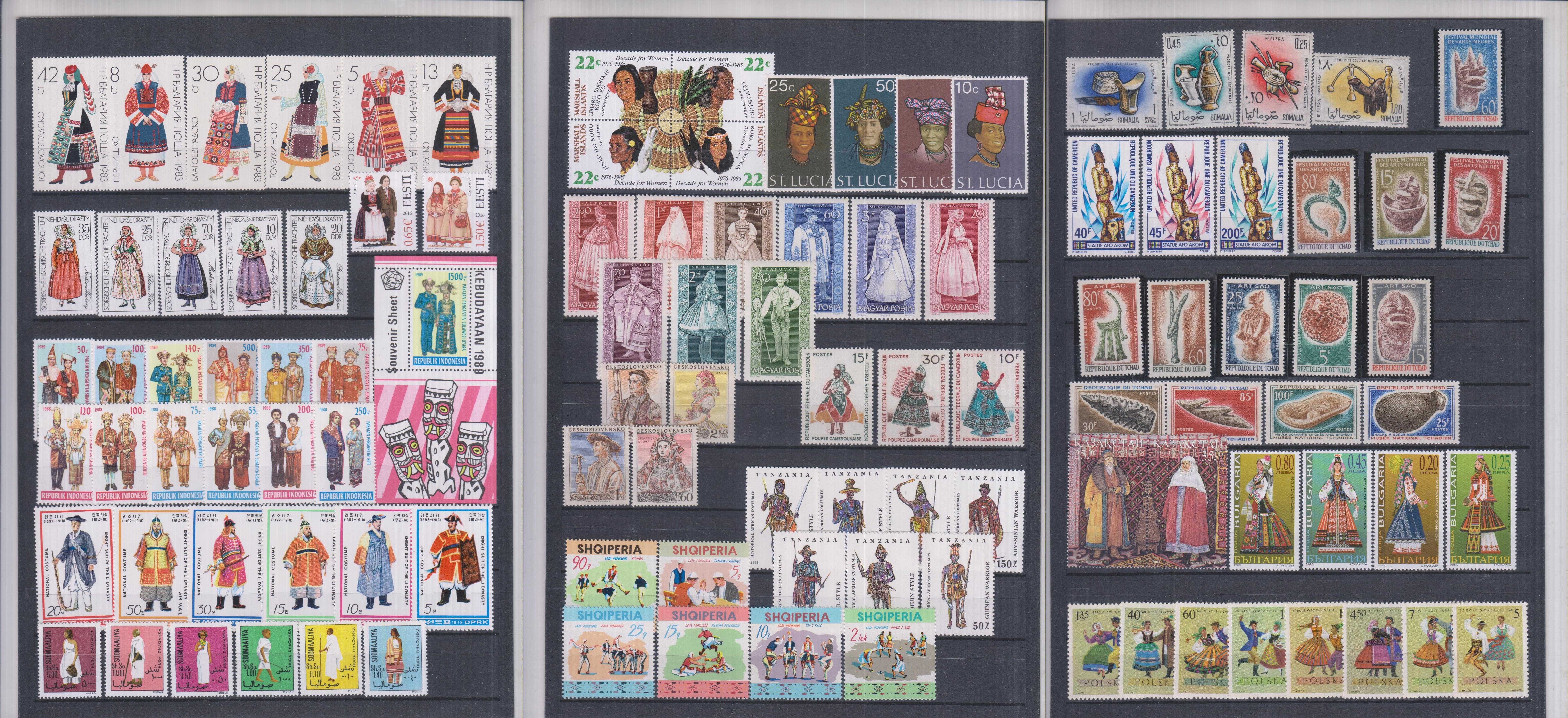Lot de timbre cu folclor