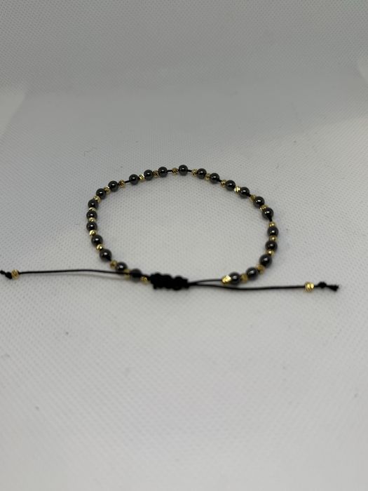 Гривна конец с позлатени топчета