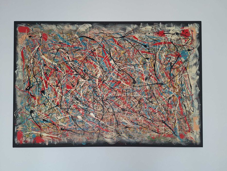 Tablou pictat manual, abstract, original, oferta, unic, stil Pollock