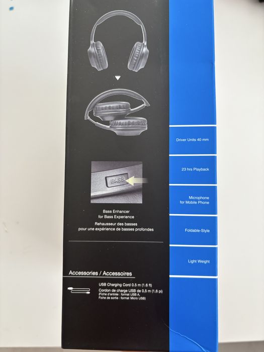 Casti Over the Ear Panasonic RB-HX220BDEK, Bluetooth 5.0,autonomie 23h