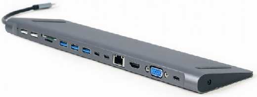 Конвертер Cablexpert USB Type-C 9-in-1 multi-port adapter (USB hub