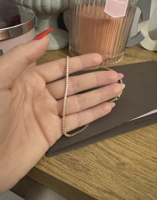 Colier tennis Teilor aur galben 14 k: 6.54 gramaj total