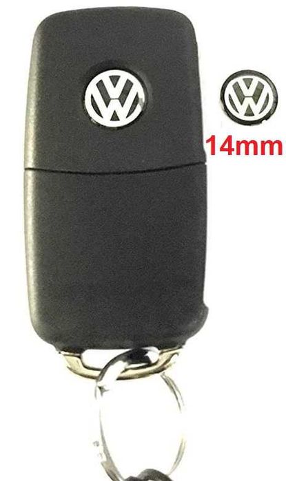Emblema adeziva cheie V-W 14mm.fond negru! Noi