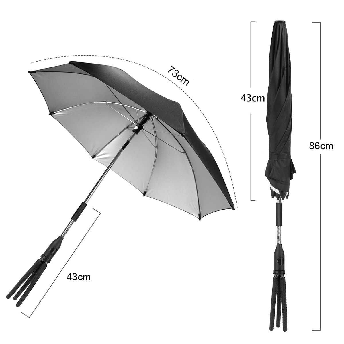 RIOGOO Pram Umbrella Универсален чадър 50+ UV Сенник за бебета