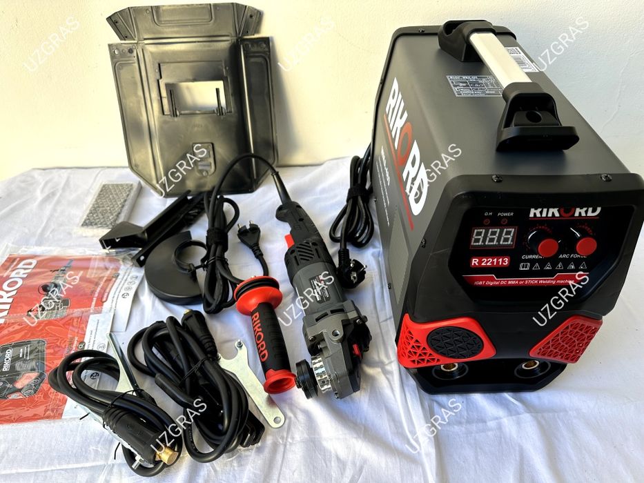 2в1 комплект вместе сварочный аппарат + болгарка оригинал Rikord новый