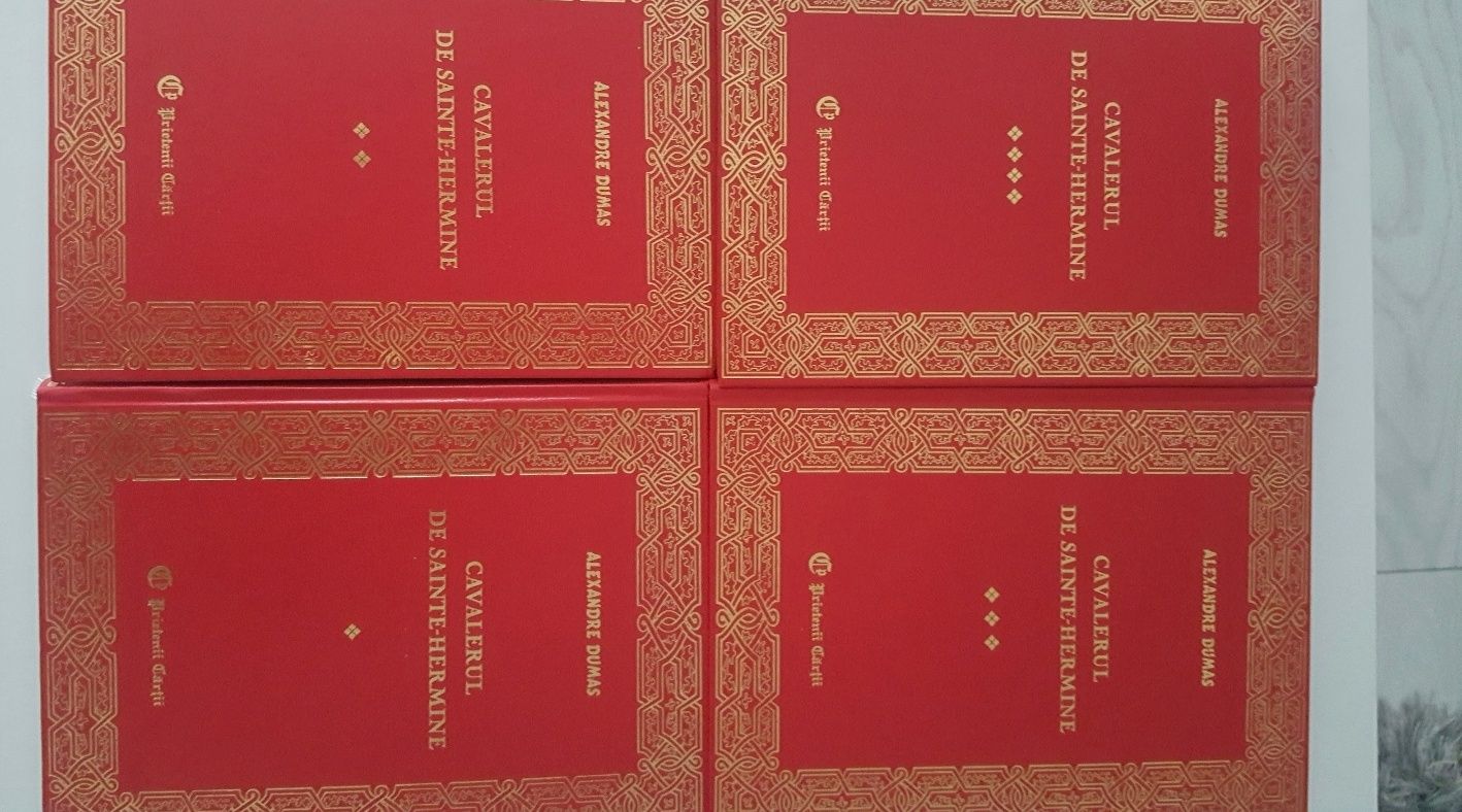 Set Cavalerul de Sainte Hermine, Prietenii Cărții, Dumas,4 vol,LUX