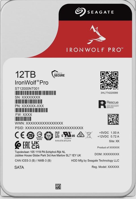 HDD для NAS серверов Seagate IronWolf PRO 12TB