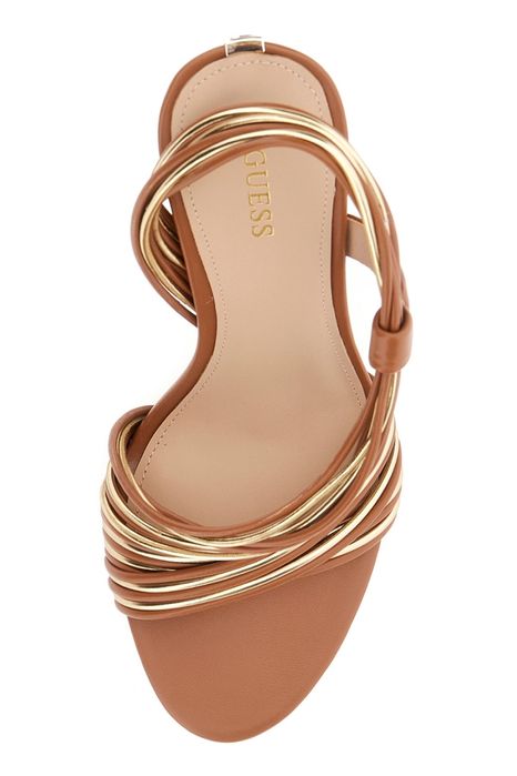 ЧИСТО НОВИ Сандали Guess на висок ток от еко кожа