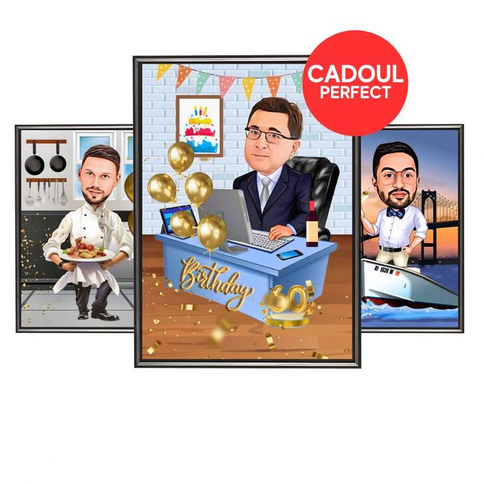 Cadou Femei Barbati Iubita Caricaturi Portrete Personalizate