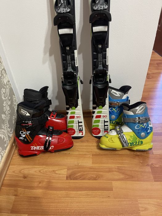 Schiuri copii  90 cm elan cu clapari set skiuri