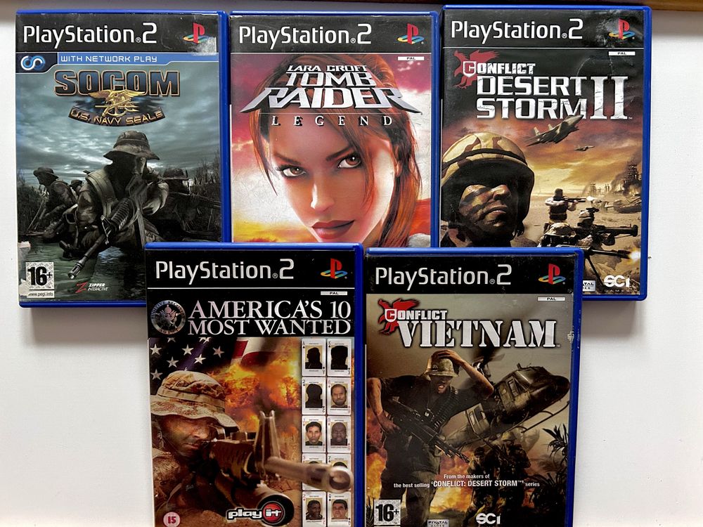 PS2 игри: Tomb Raider Anniversary, SOCOM, Conflict – 10 лв./бр.