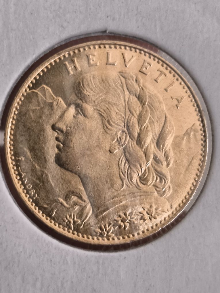 10 франка 1922 год, злато, тегло 3.23 гр, проба 900/1000 (21.6 к)