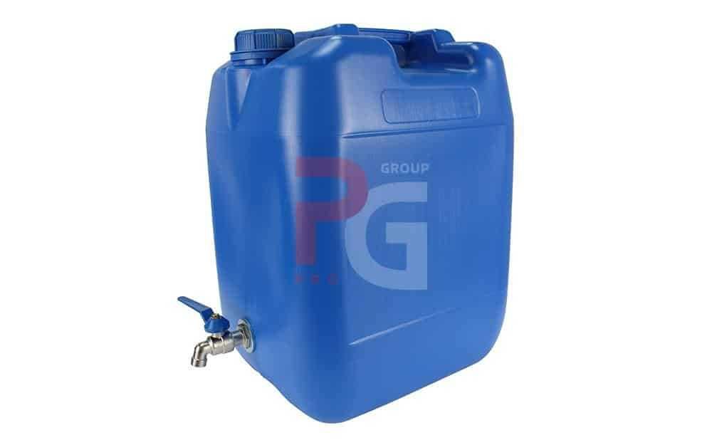 Tub de apa cu robinet metalic 20L - albastru