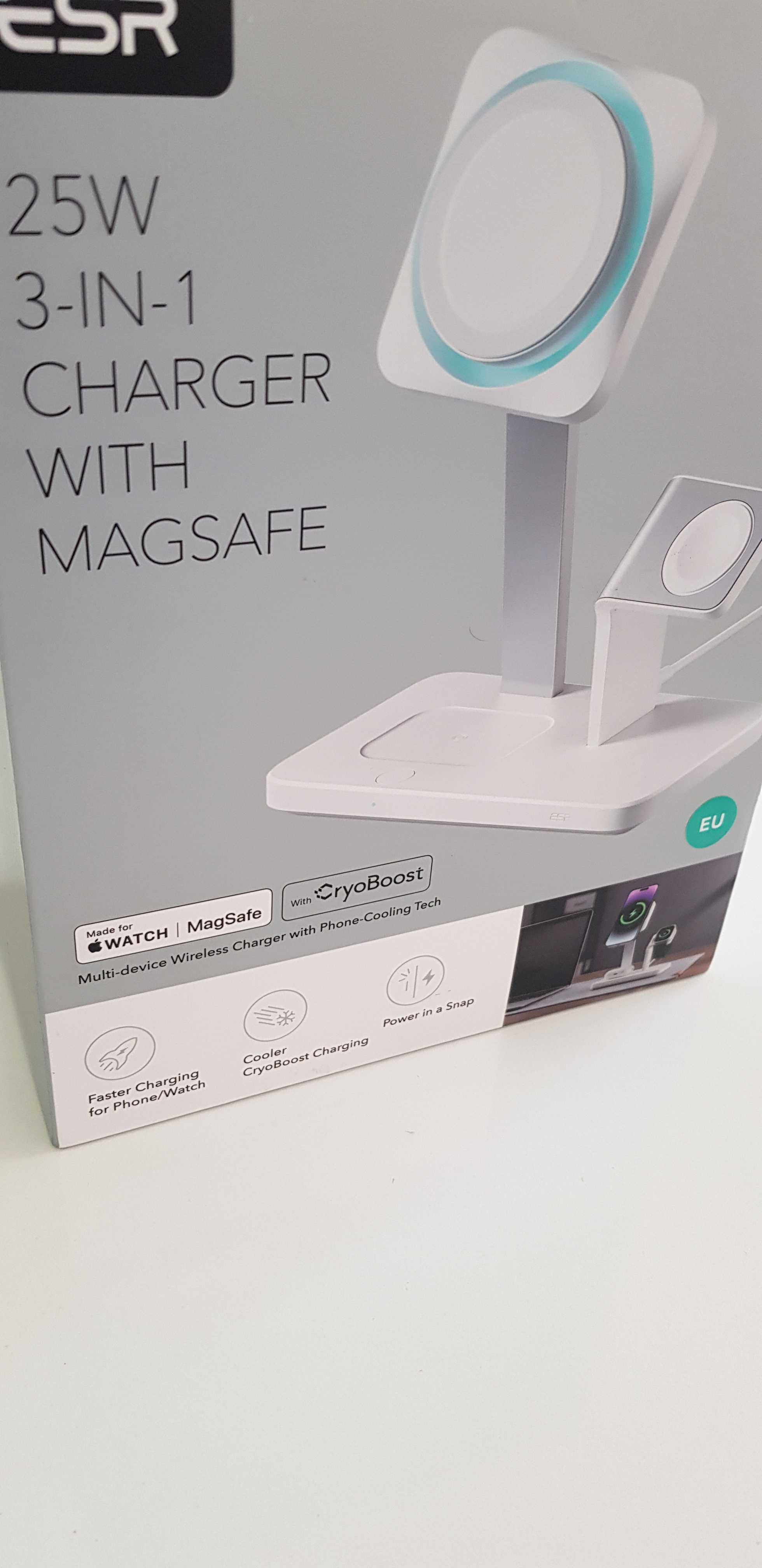 ESR Зарядна станция 25W 3-в-1 безжично зарядно устройство с MagSafe