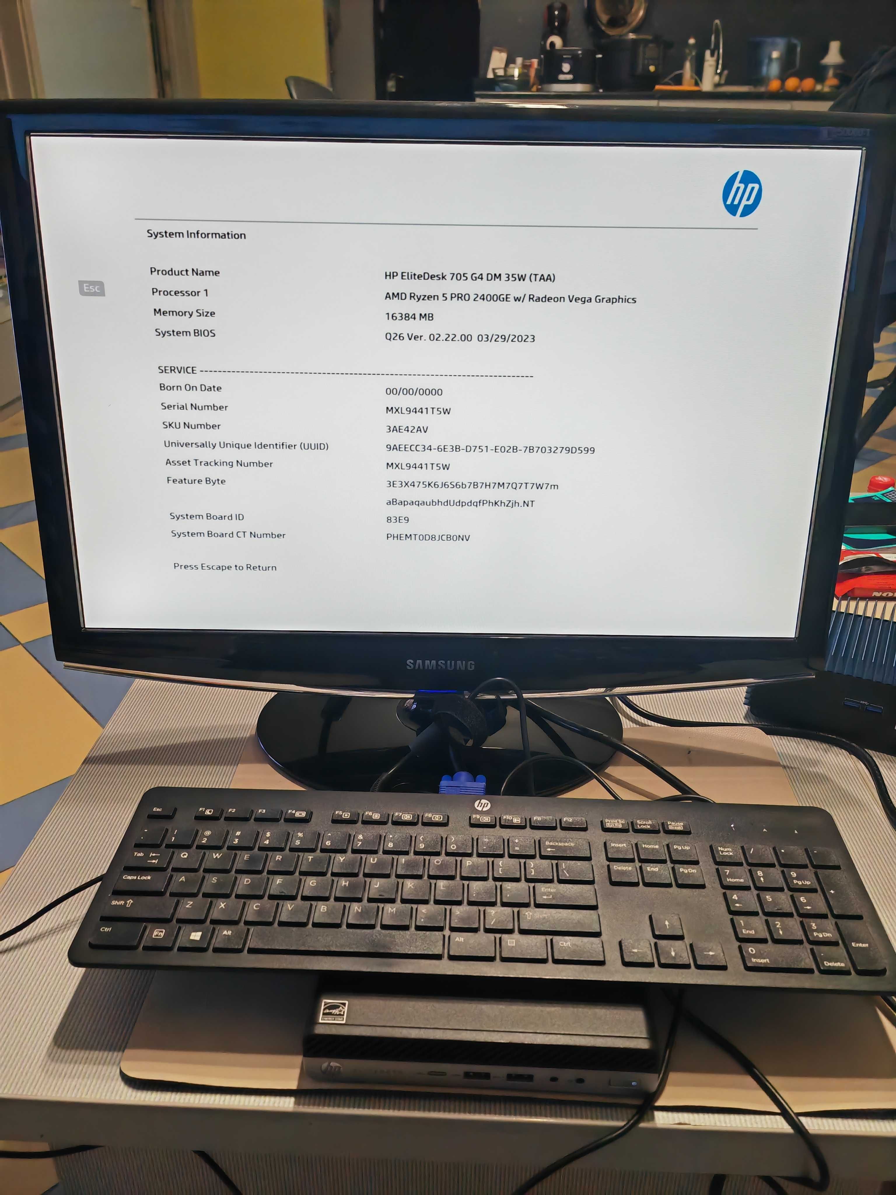Мini PC-HP Elitedesk 705 G4 DM Ryzen 5 2400GE,RAM-16 GB-DDR4