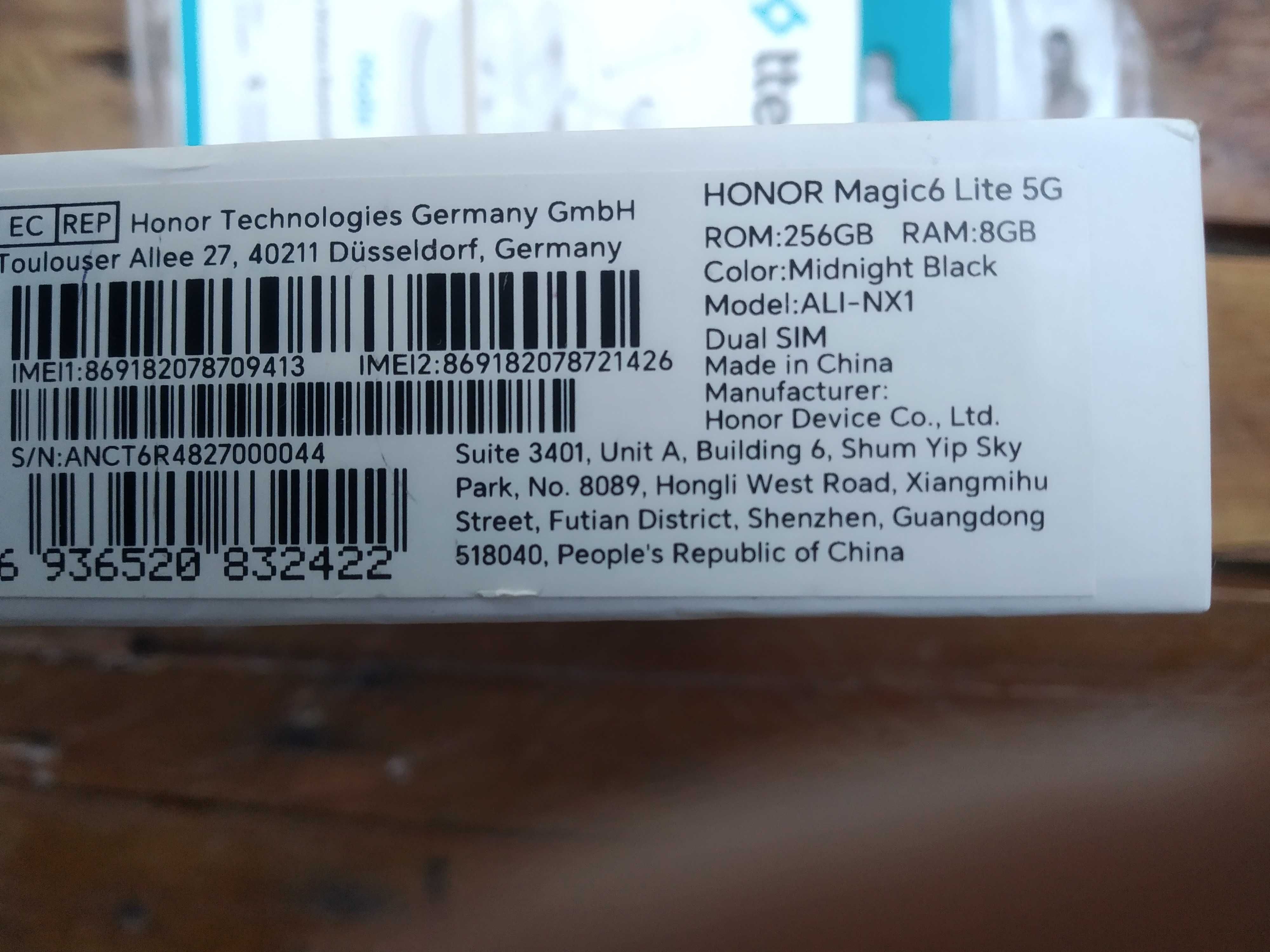 НОВ !!! HONOR Magic6 Lite 5G, 8/256GB, Midnight Black, 2г. гаранция