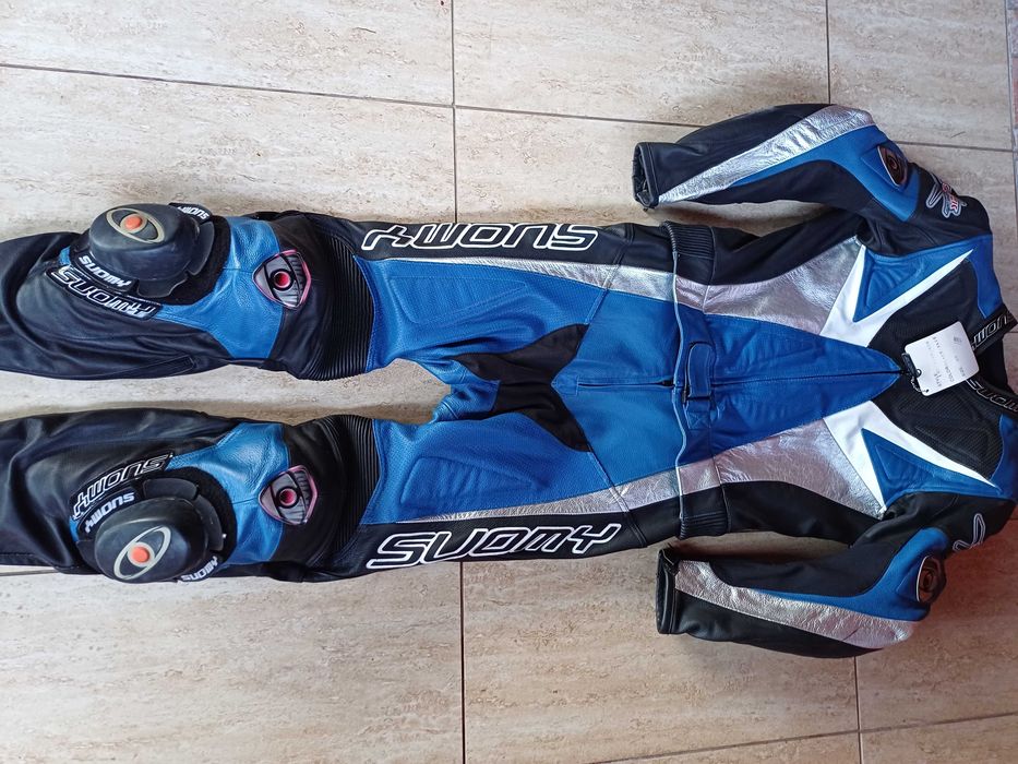 NOU! 50 M SUOMY Combinezon Costum Moto Piele din două piese