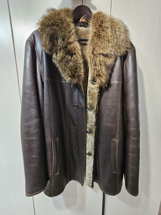Дубленка коженная с натуральным мехом!