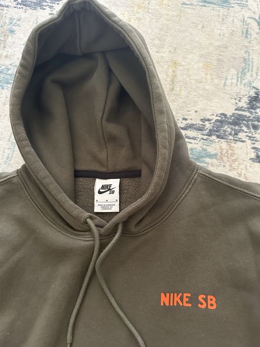 Nike Sb Cone Hoodie Cargo Khaki,Total Orange
