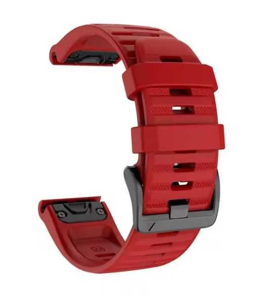Curea rosie din silicon, 22mm, quickfit, Garmin Fenix 8/ 7/ 6 NOU!