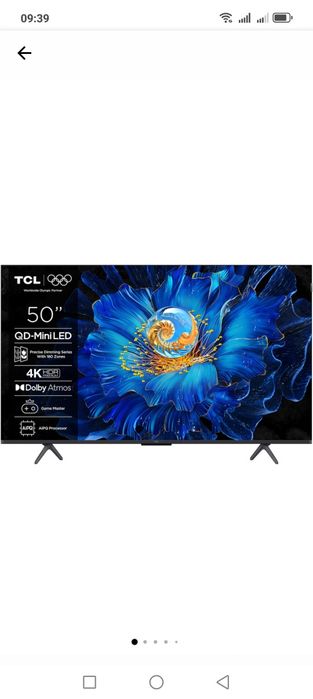 Televizor TCL MiniLed 50C6KS, 126 cm, Smart Google TV, 4K 5 ani garanț